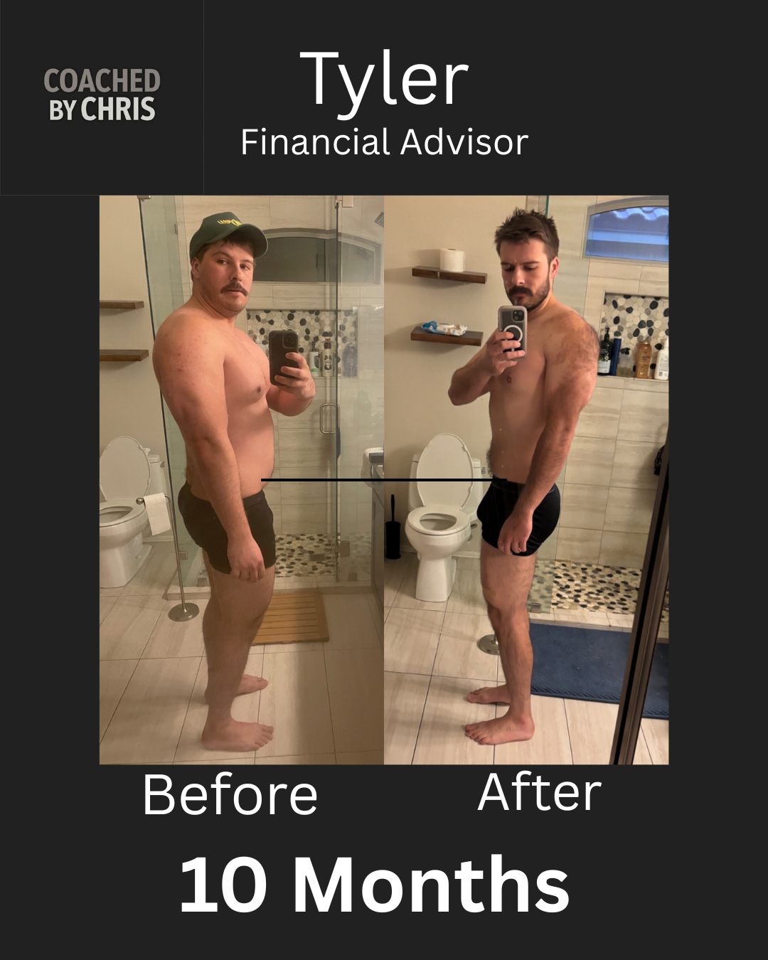 Tyler, financial advisor, before and after 10 months of coaching