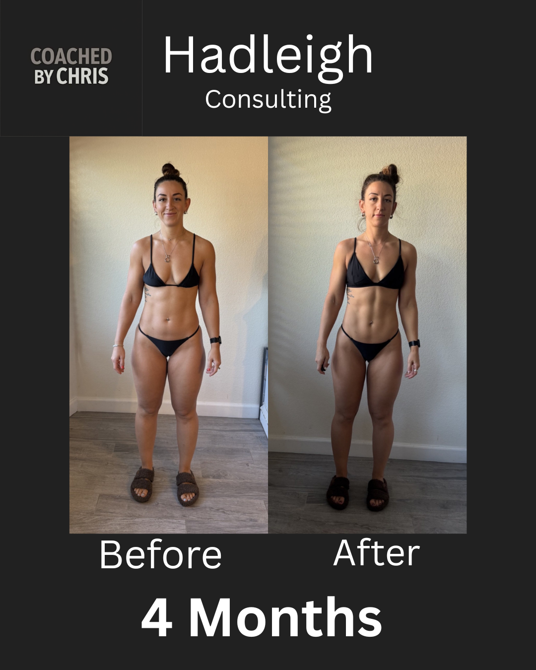 Hadleigh, consulting, before and after 4 months of coaching