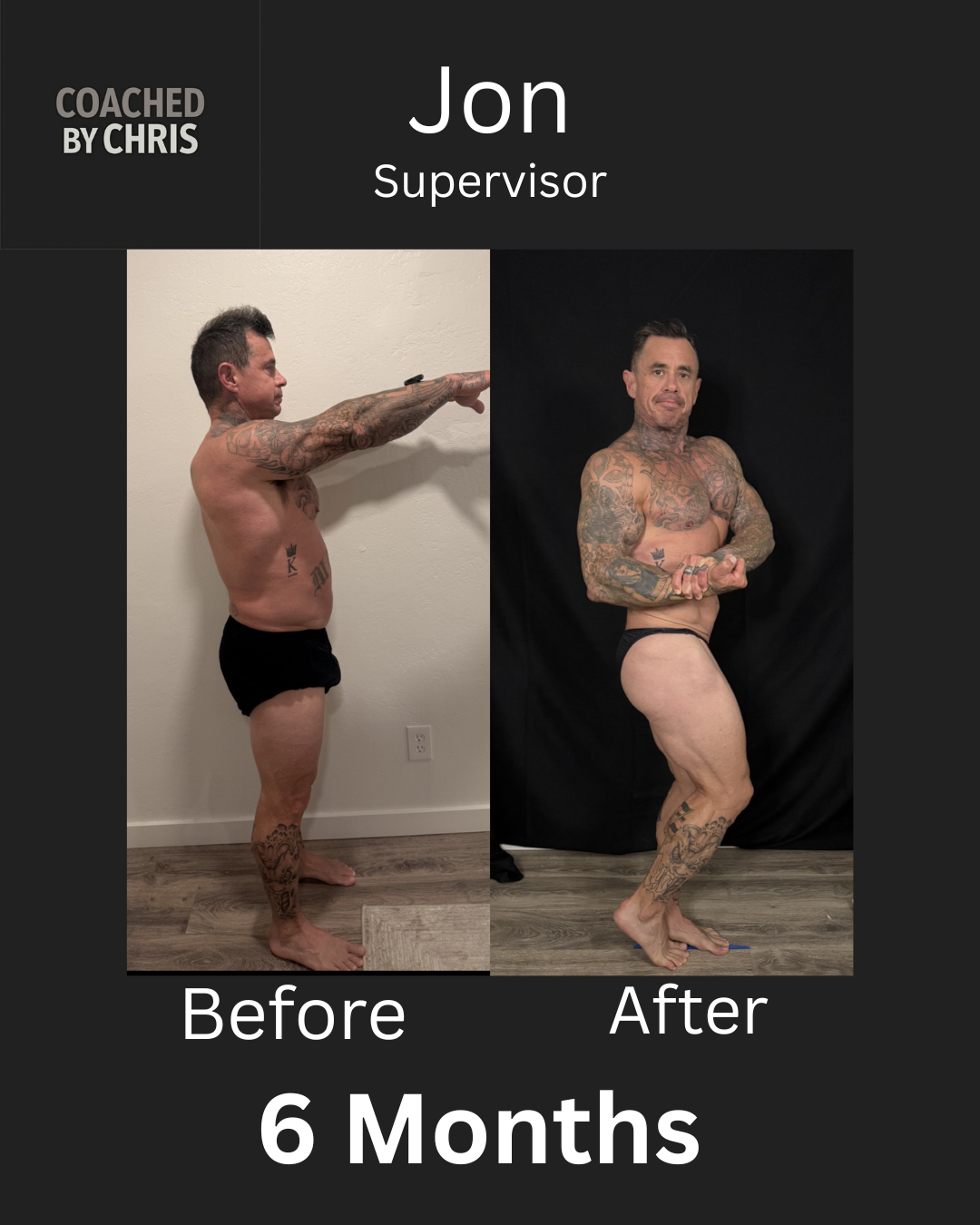 Jon, supervisor, before and after 6 months of coaching
